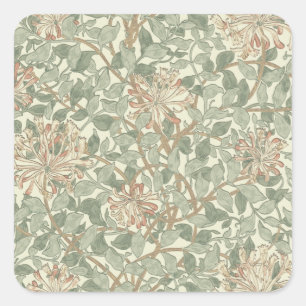 William Morris Honeysuckle Blume Wallpaper Quadratischer Aufkleber