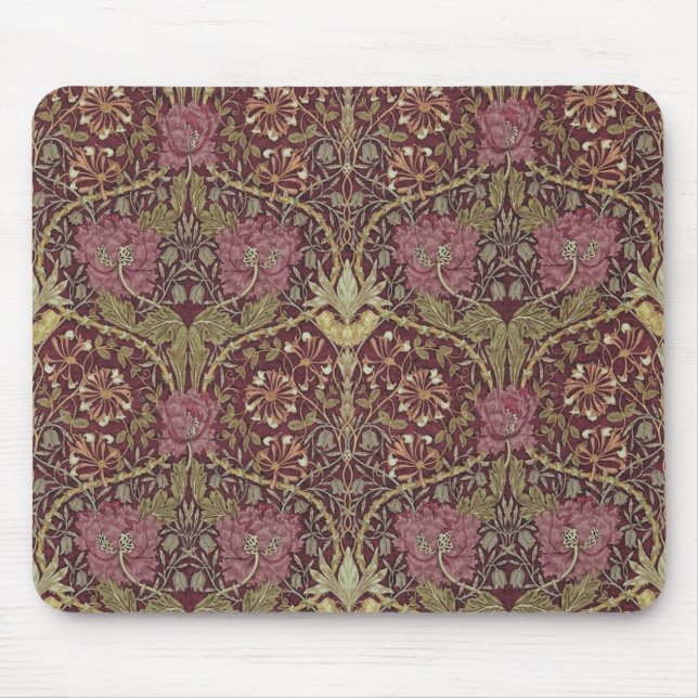 William Morris, Honeysuckle, Blumenmuster, Kunst Mousepad (Vorne)