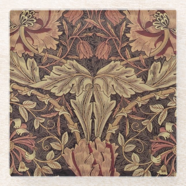 William Morris Honeysuckle Classic Glasuntersetzer (Vorderseite)