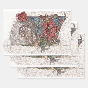 WILLIAM MORRIS : HONEYSUCKLE GESCHENKPAPIER SET