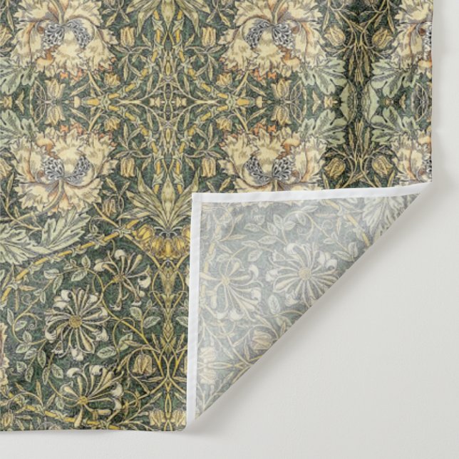William Morris Honeysuckle Golden Green Design Wandteppich (Detail)
