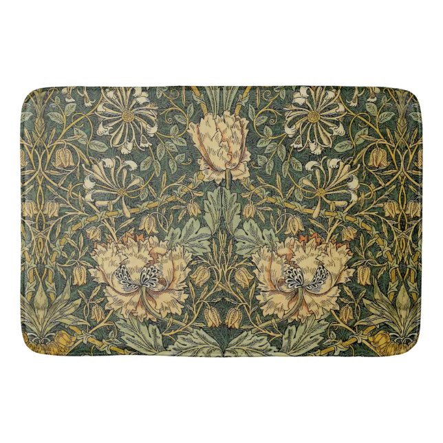 William Morris Honeysuckle Green Badematte (Vorderseite)