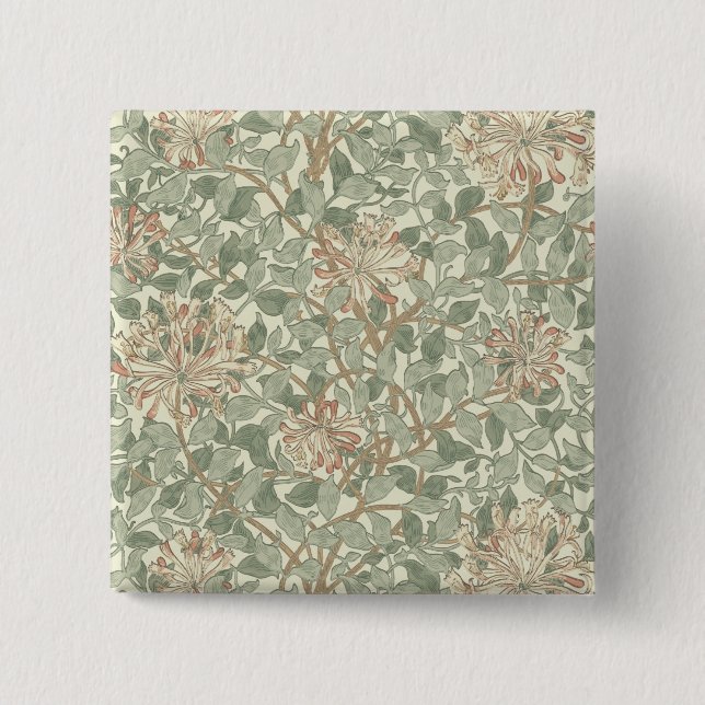 William Morris Honeysuckle Green Button (Vorderseite)