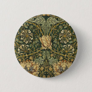 William Morris Honeysuckle Green Button