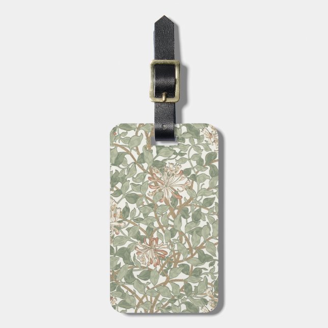 William Morris Honeysuckle Green Gepäckanhänger (Vorderseite vertikal)