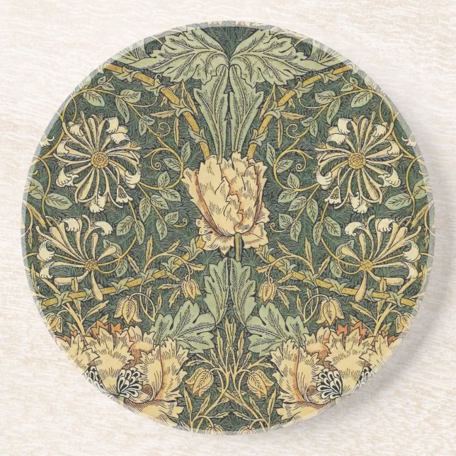 William Morris Honeysuckle Green Getränkeuntersetzer (Vorne)