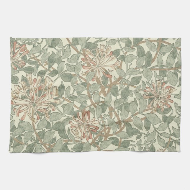 William Morris Honeysuckle Green Handtuch (Horizontal)