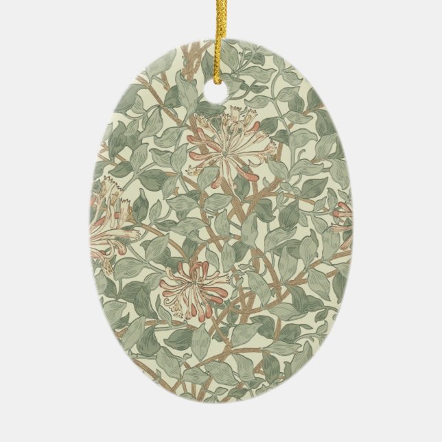 William Morris Honeysuckle Green Keramik Ornament (Vorne)