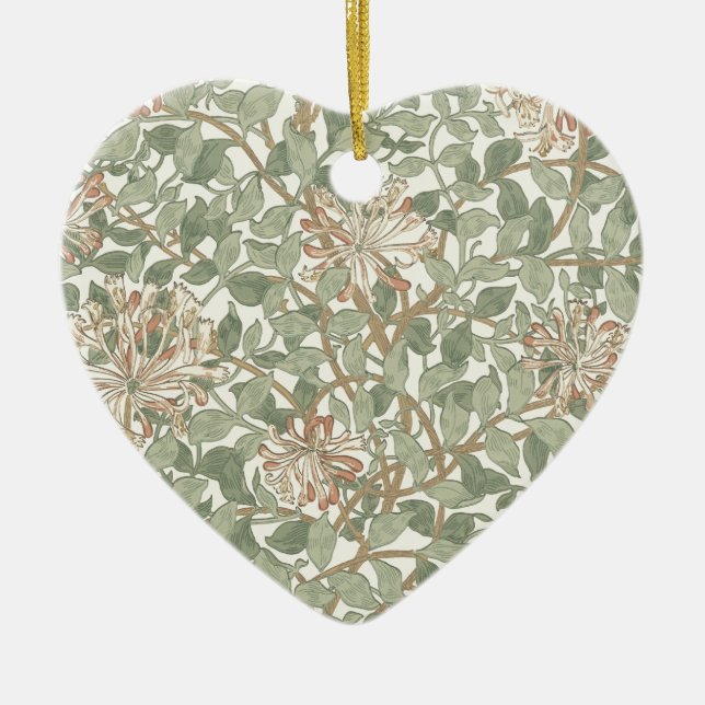 William Morris Honeysuckle Green Keramikornament (Vorne)