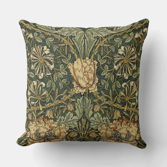 William Morris Honeysuckle Green Kissen (Vorderseite)