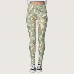 William Morris Honeysuckle Green Leggings