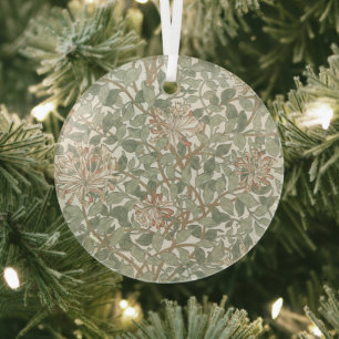 William Morris Honeysuckle Green Ornament Aus Glas