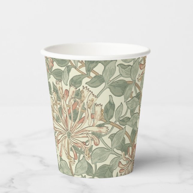 William Morris Honeysuckle Green Pappbecher (Vorderseite)