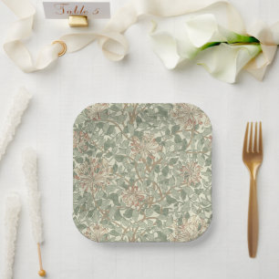 William Morris Honeysuckle Green Pappteller