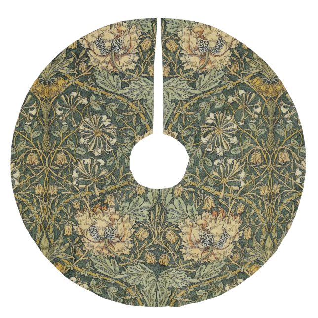 William Morris Honeysuckle Green Polyester Weihnachtsbaumdecke (Vorderseite)