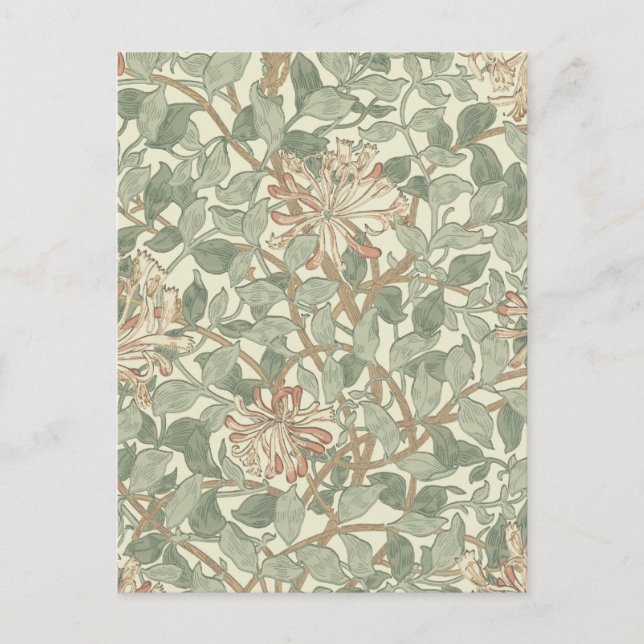 William Morris Honeysuckle Green Postkarte (Vorderseite)