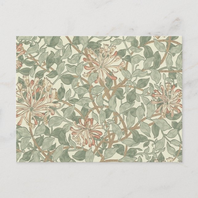 William Morris Honeysuckle Green Postkarte (Vorderseite)