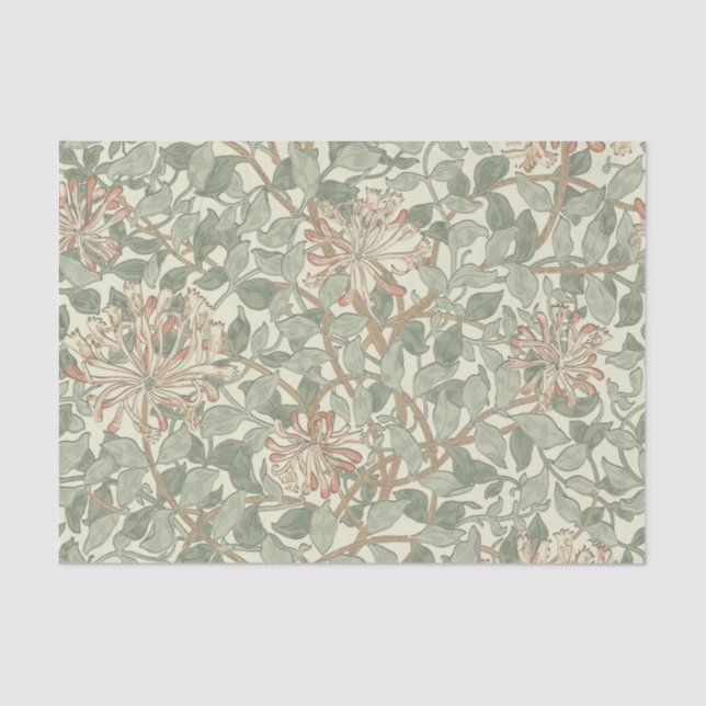 William Morris Honeysuckle Green Seidenpapier (Vorderseite)
