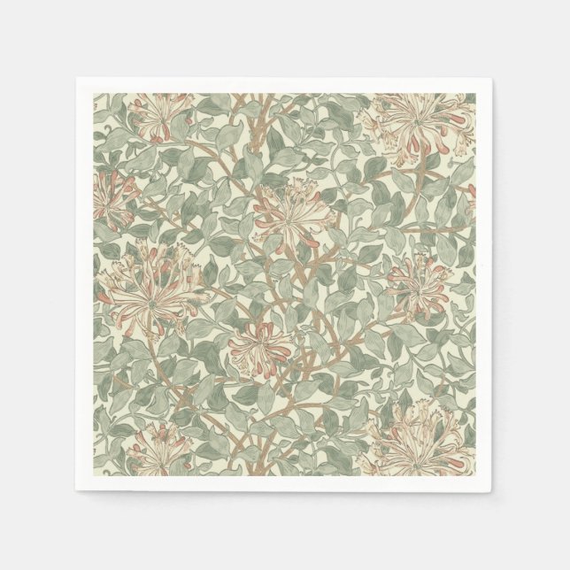 William Morris Honeysuckle Green Serviette (Vorderseite)