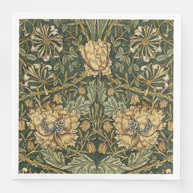 William Morris Honeysuckle Green Serviette (Vorderseite)