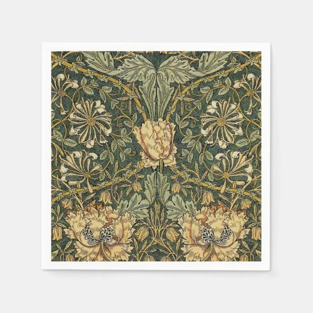 William Morris Honeysuckle Green Serviette (Vorderseite)