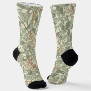 William Morris Honeysuckle Green Socken