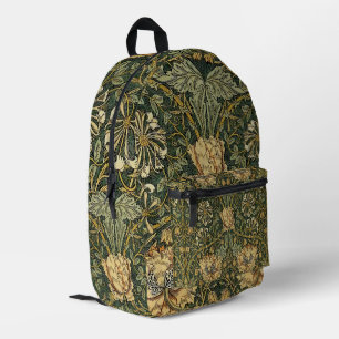 William Morris Honeysuckle Green Yellow Bedruckter Rucksack