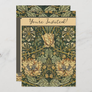 William Morris Honeysuckle Green Yellow Einladung