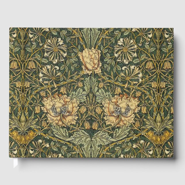 William Morris Honeysuckle Green Yellow Gästebuch (Vorderseite)