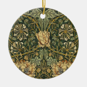William Morris Honeysuckle Green Yellow Keramik Ornament