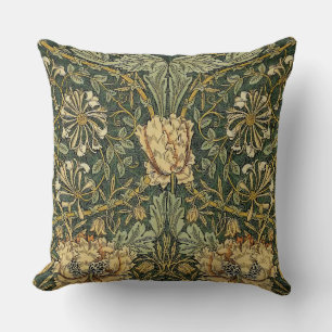 William Morris Honeysuckle Green Yellow Kissen