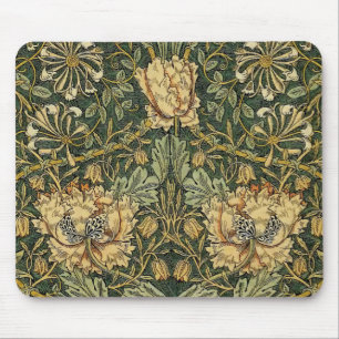 William Morris Honeysuckle Green Yellow Mousepad