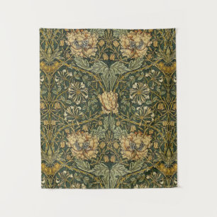 William Morris Honeysuckle Green Yellow Wandteppich