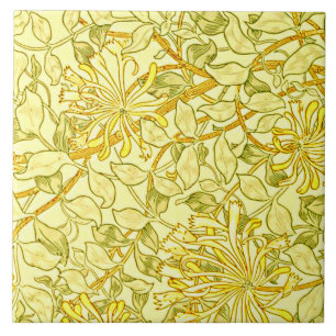 William Morris - Honeysuckle in Gelb Fliese