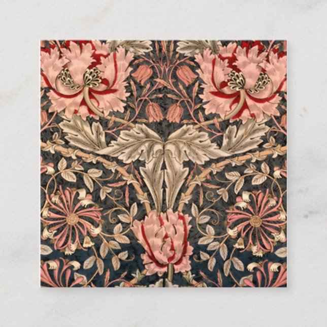 William Morris Honeysuckle Quadratische Visitenkarte (Vorderseite)