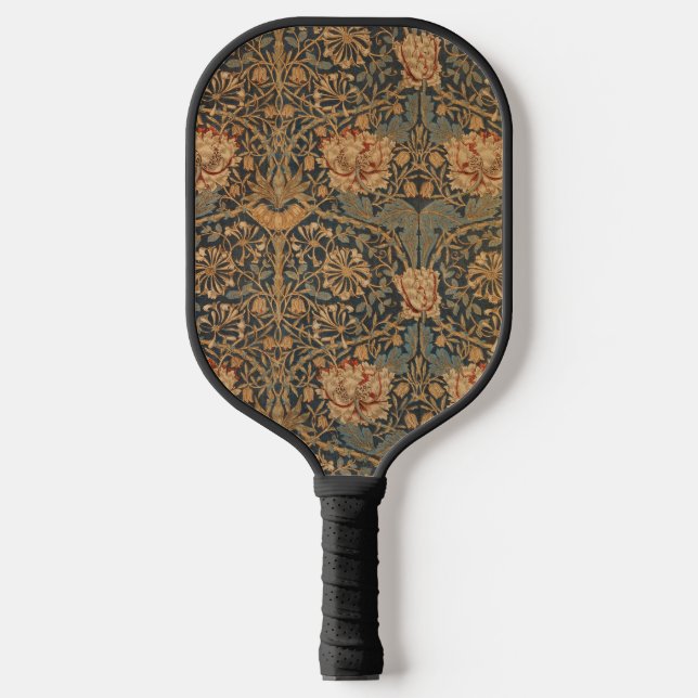 William Morris Honeysuckle Rich Red Dark Blue Pickleball Schläger (Vorderseite)