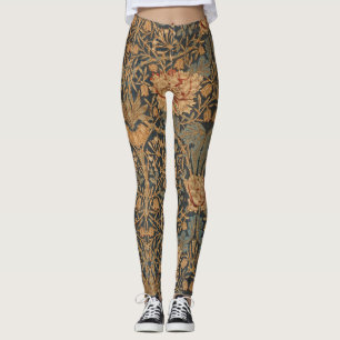 William Morris Honeysuckle Rich Wallpaper Leggings