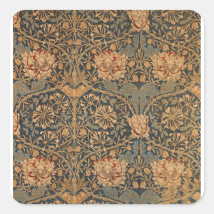 William Morris Honeysuckle Rich Wallpaper Quadratischer Aufkleber