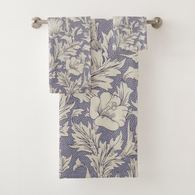 William Morris Horn Poppy Classic Floral Badhandtuch Set (Insitu)