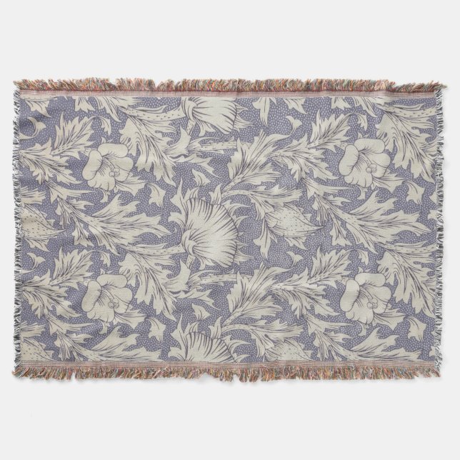 William Morris Horn Poppy Classic Floral Decke (Vorderseite)
