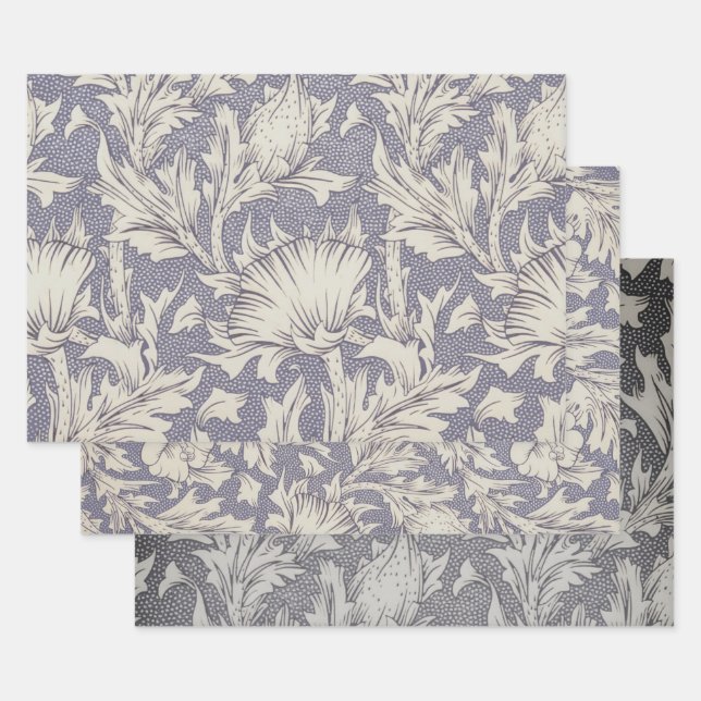 William Morris Horn Poppy Classic Floral Geschenkpapier Set (Set)