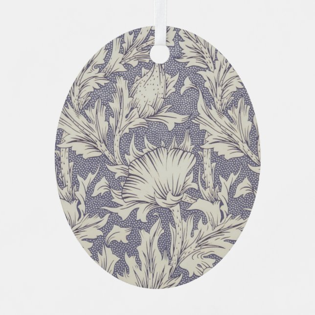 William Morris Horn Poppy Classic Floral Ornament Aus Metall (Vorderseite)