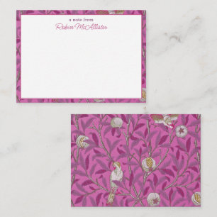 William Morris, Hot Pink Vögel und Granatäpfel Mitteilungskarte