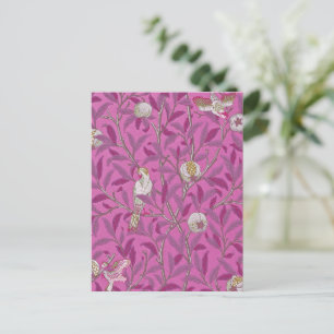 William Morris, Hot Pink Vögel und Granatäpfel Postkarte