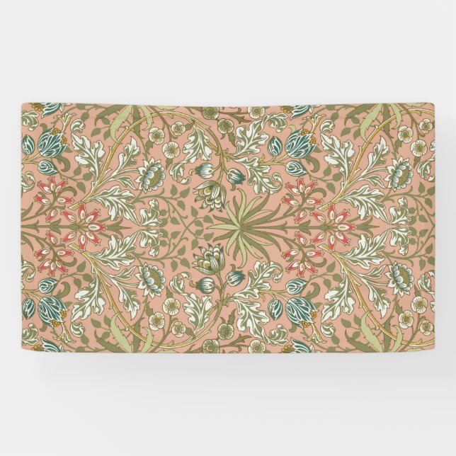 William Morris Hyacinth Blume Rose Banner (Horizontal)