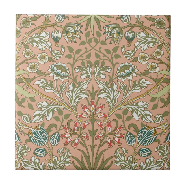 William Morris Hyacinth Blume Rose Fliese (Vorderseite)