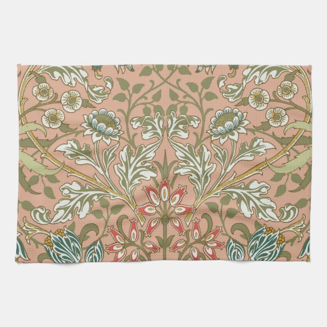 William Morris Hyacinth Blume Rose Geschirrtuch (Horizontal)
