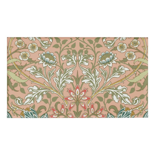 William Morris Hyacinth Blume Rose Namenschild (Vorderseite)