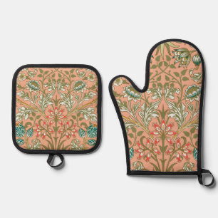 William Morris Hyacinth Blume Rose Ofenhandschuh & Topflappen-Set
