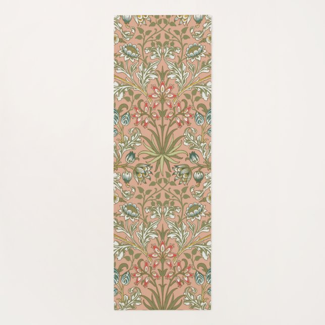 William Morris Hyacinth Blume Rose Yogamatte (Rückseite)